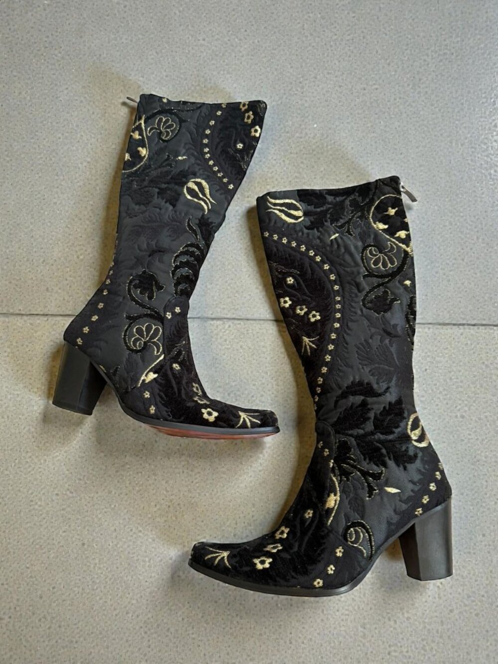 ROCKWELL THARP Black Embellished Western Cowboy Boots Size 37 / US 7